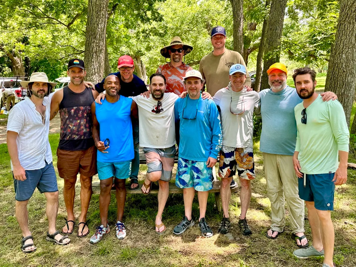 Men standing together outdoors after a real Brotherhood gathering.